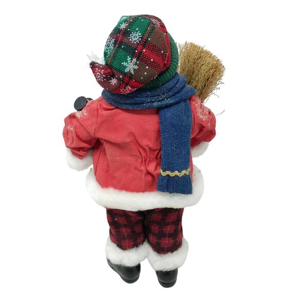 Smiling SNOWMAN with Broom and Bell CHRISTMAS Decor Holidays Xmas - Picture 4 of 9